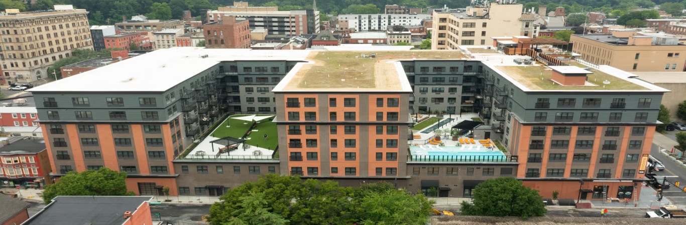 <div style={{textAlign: 'center'}}><strong>Marquis Parking Garage</strong><br /><span style={{ fontWeight: '100 !important' }}>Easton, Pennsylvania</span></div>